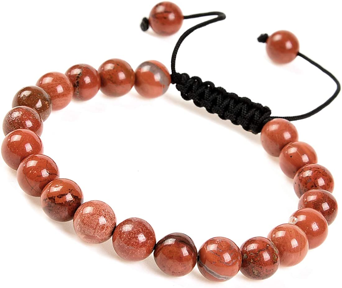 MASSIVE BEADS Natural Healing Power Gemstone Crystal Beads Unisex Adjustable Macrame Bracelets 8mm - Image 3
